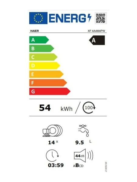 HAIER XF 4A4M4PW 10 Programlı Wi-Fi Bağlantılı Beyaz Bulaşık Makinesi