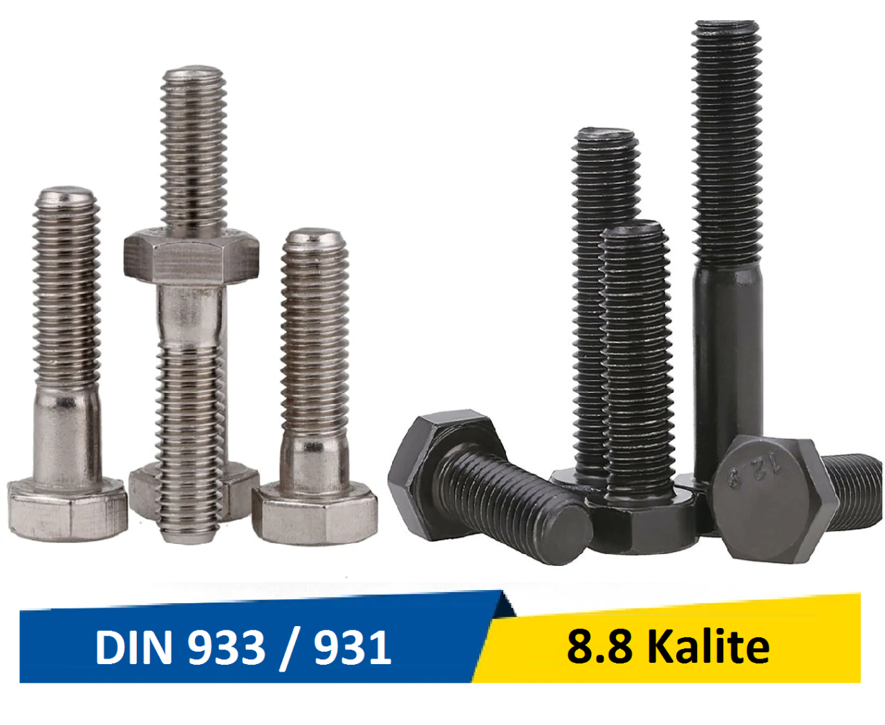 Norm M22x180 Metrik Çelik Civata Dın 931 / Dın 933