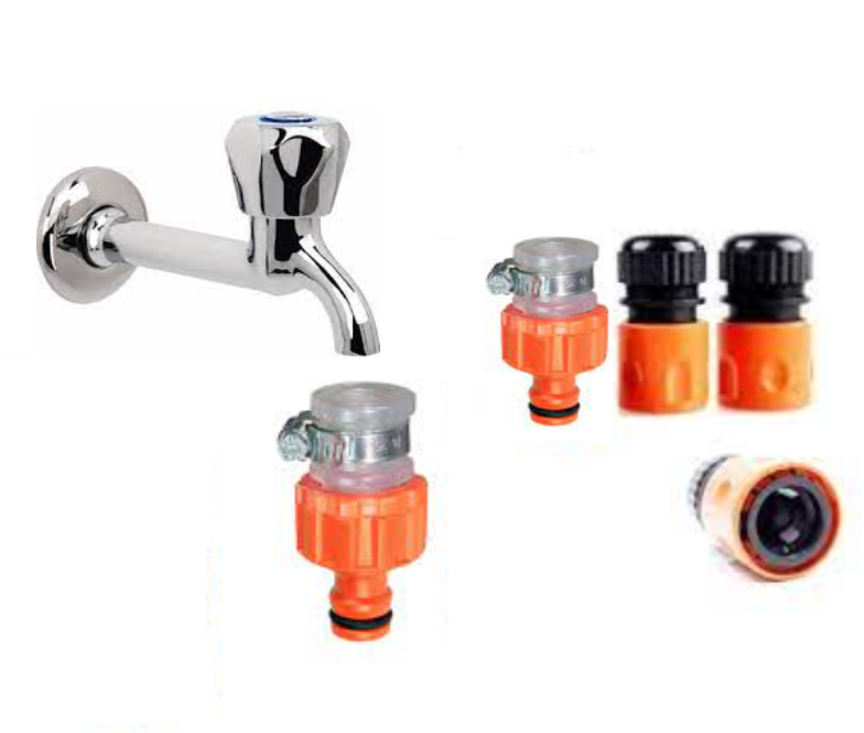 Venoa VR010 Kelepçeli Musluk Hortum Adaptörü Stoperli 3 Parça 1/2''