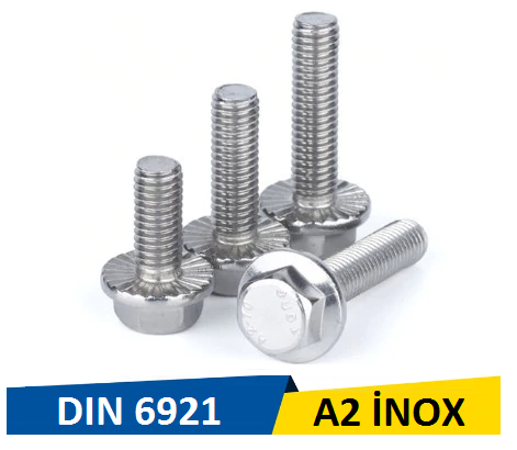Norm M10x25 Paslanmaz Flanşlı Civata Dın 6921