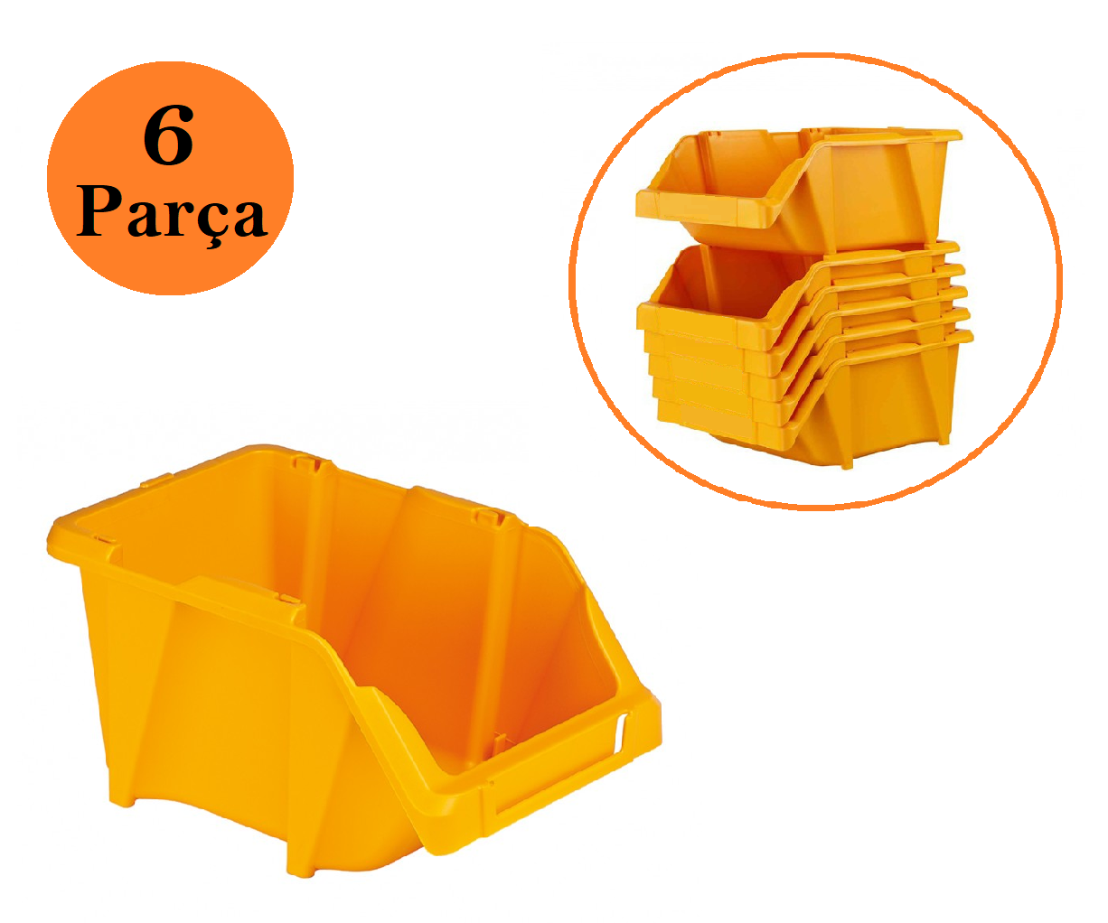 Venoa DP40 Depo Raf Düzenleyici Parça Saklama Avadanlık Kutusu 6 Parça 490x310x200 mm
