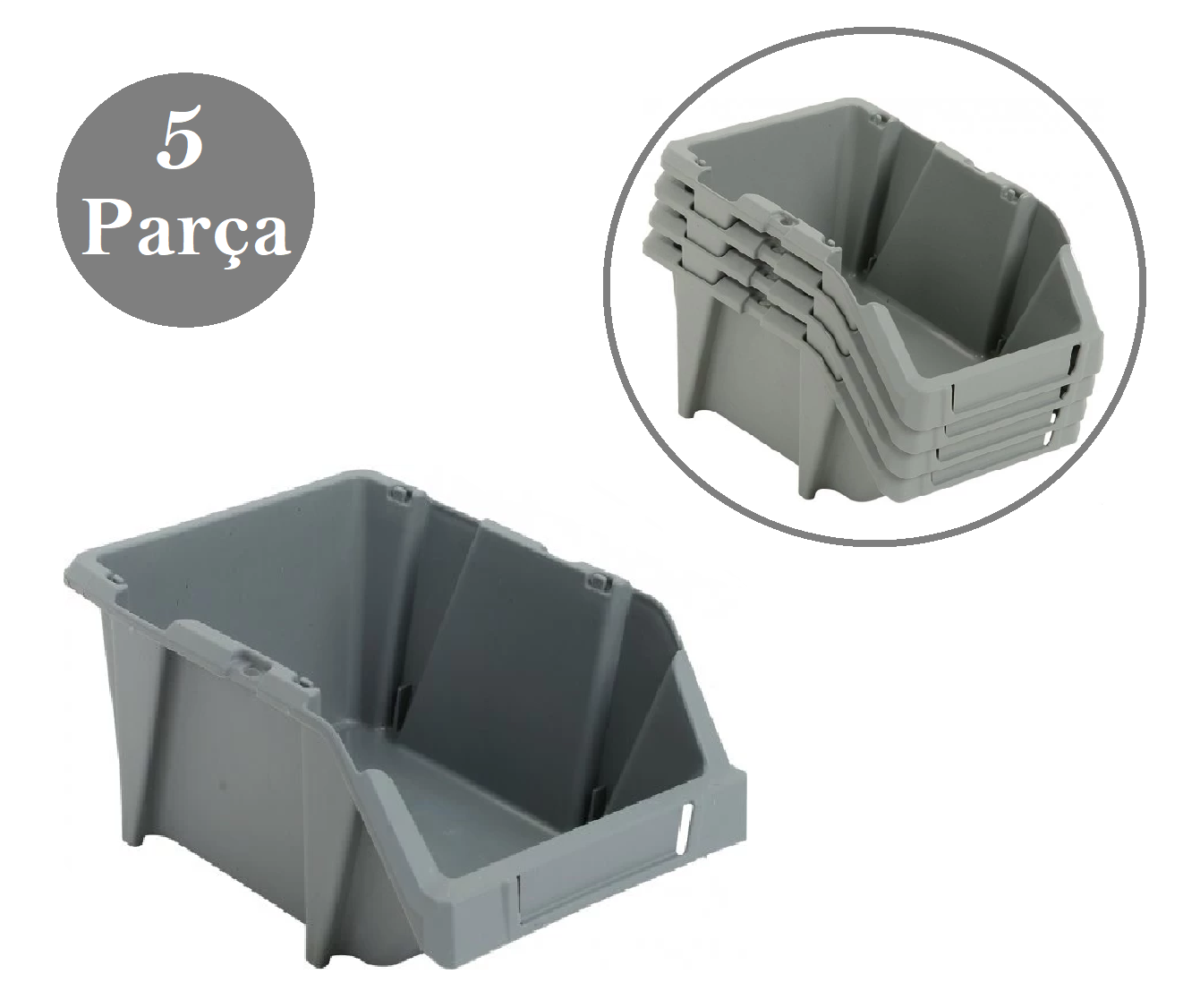 Venoa DG20 Depo Raf Düzenleyici Parça Saklama Avadanlık Kutusu 5 Parça 250x160x120 mm