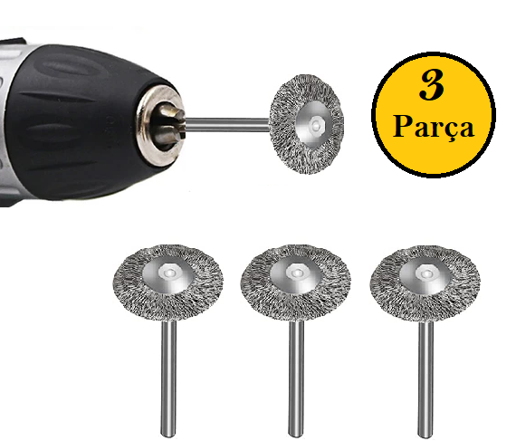 Venoa VP2530 Mikro Paslanmaz Pimli Daire Fırça Seti 3 Parça