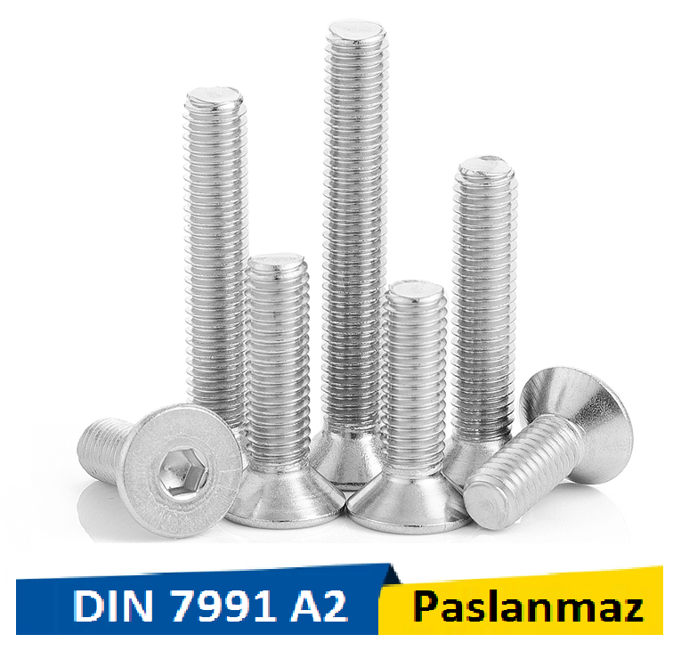 Norm M3X25 Paslanmaz Havşabaş İmbus Civata Dın 7991