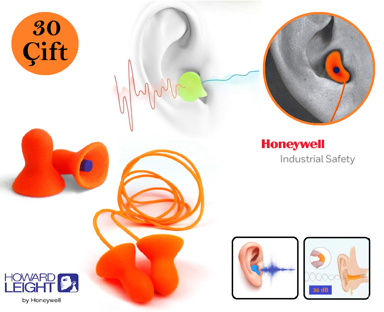Honeywell Howard Leight Quite İpli Kulak Tıkayıcı İpli 30 Çift