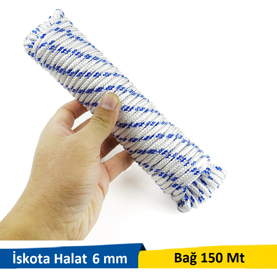 Venoa İskota Örgülü Halat 6 mm 150 Mt