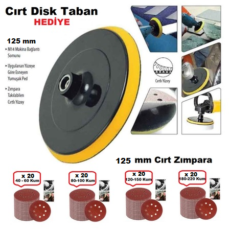 Venoa Delikli Cırt Zımpara Kağıdı 125 mm Paket 80 Adet