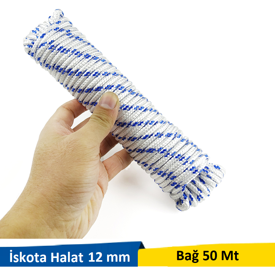 Venoa İskota Örgülü Halat 12 mm 50 Mt