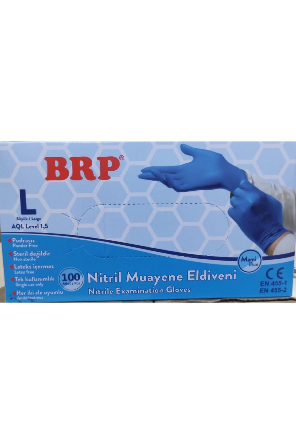 Brp- Nitril Muayene Eldiveni - Mavi - M BEDEN 1 Adet