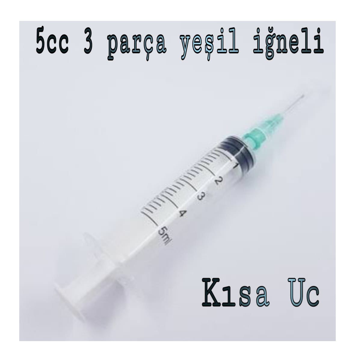 5 Cc Enjektör contalı 3 Parça Yeşil Kısa Uç (250-Adet)