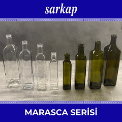 Sarkap 250 ml Marasca Kapaklı Şeffaf Cam Şişe Yağdanlık Akıtmasız Kapak