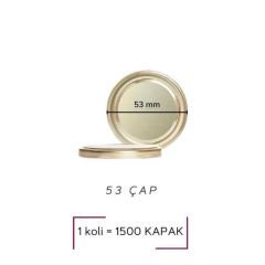 1 Koli 53 mm Dökme (1.500 Adet)  Kavanoz Kapağı - Gold