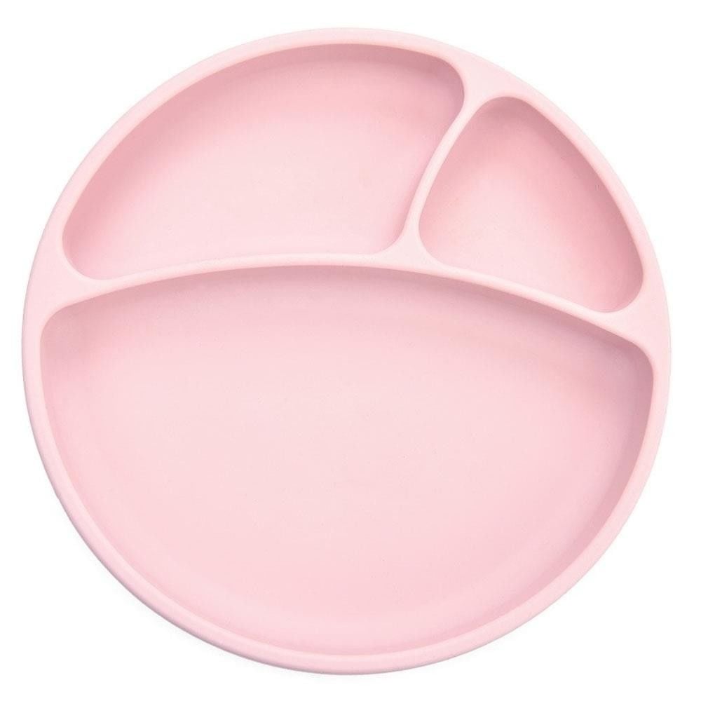 OiOi Porsiyon Vakum Tabanlı Silikon Tabak - Pinky Pink
