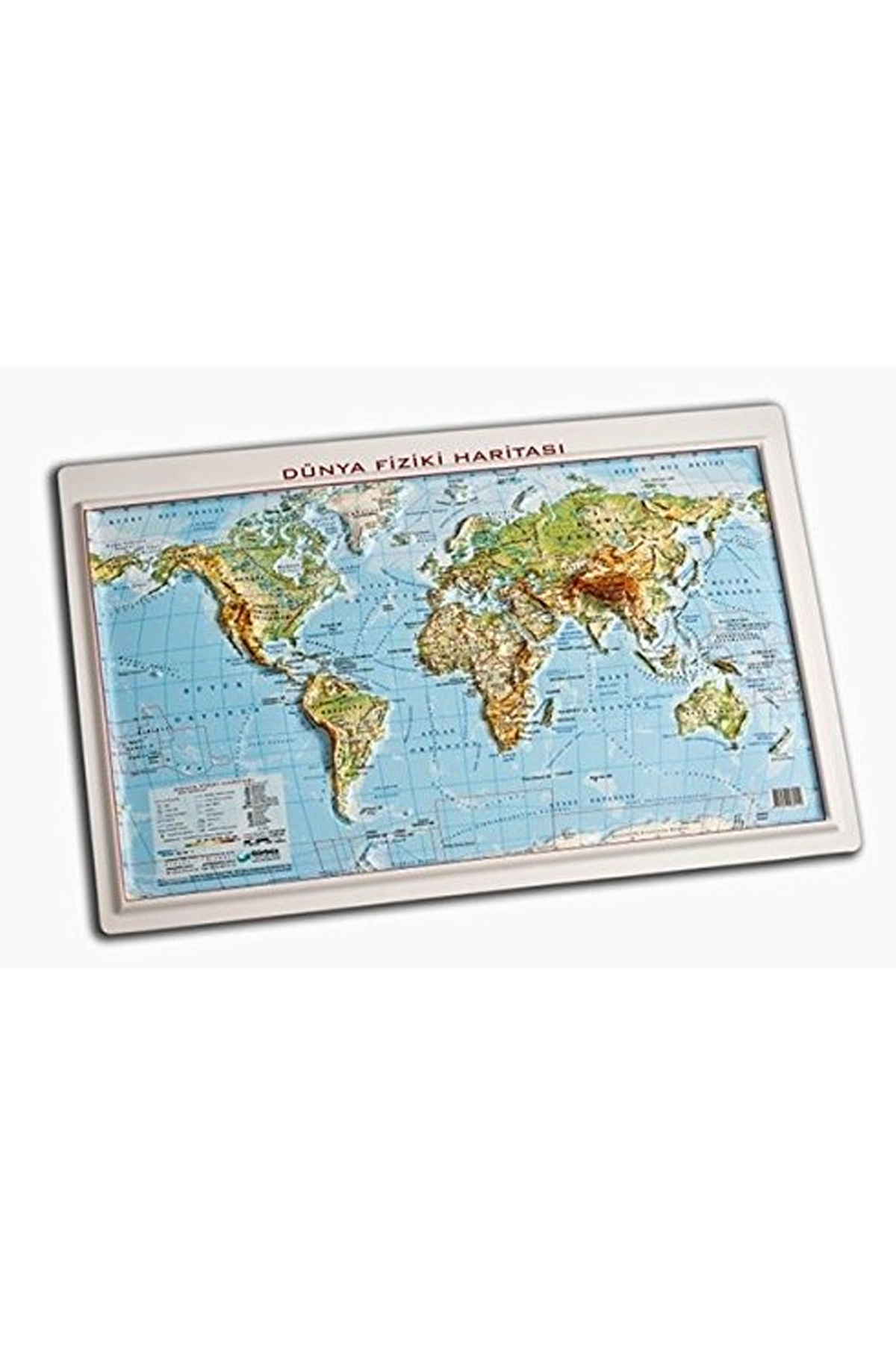 Kabartma Dünya Fiziki Haritası 35x50