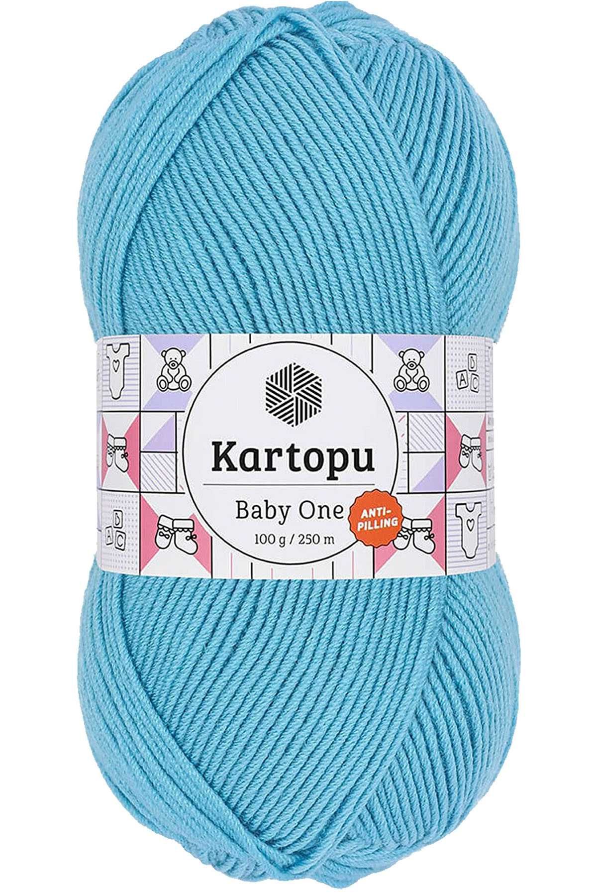 Baby One Tüylenmeyen El Örgü İpi Yünü Turkuaz K576