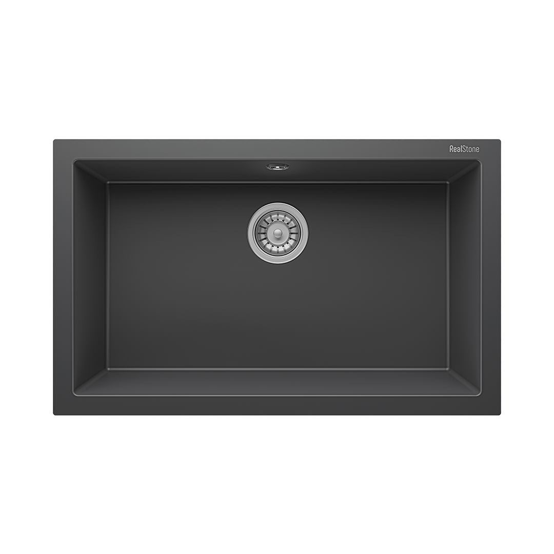 RealStone K013 Gordion 77 Tezgah Altı Granit Eviye Antrasit