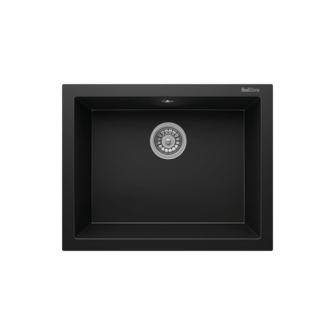 RealStone K012 Gordion 60 Tezgah Altı Granit Eviye Siyah
