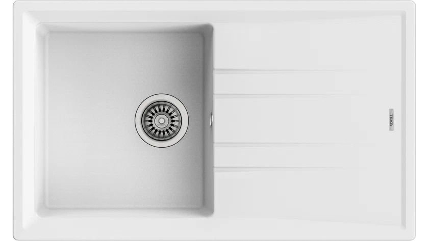 TEKA Stone 50 B-TG Tek Hazneli Damlalıklı Granit Eviye 50cm x 86cm Beyaz