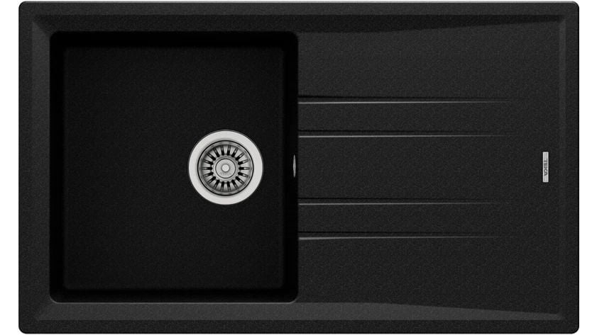 TEKA Stone 50 B-TG Tek Hazneli Damlalıklı Granit Eviye 50cm x 86cm Siyah