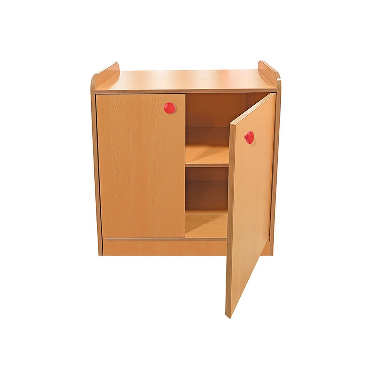 2Kapak 2Raflı Montessori Portfölye Dolabı Naturel Bazalı -Kayın