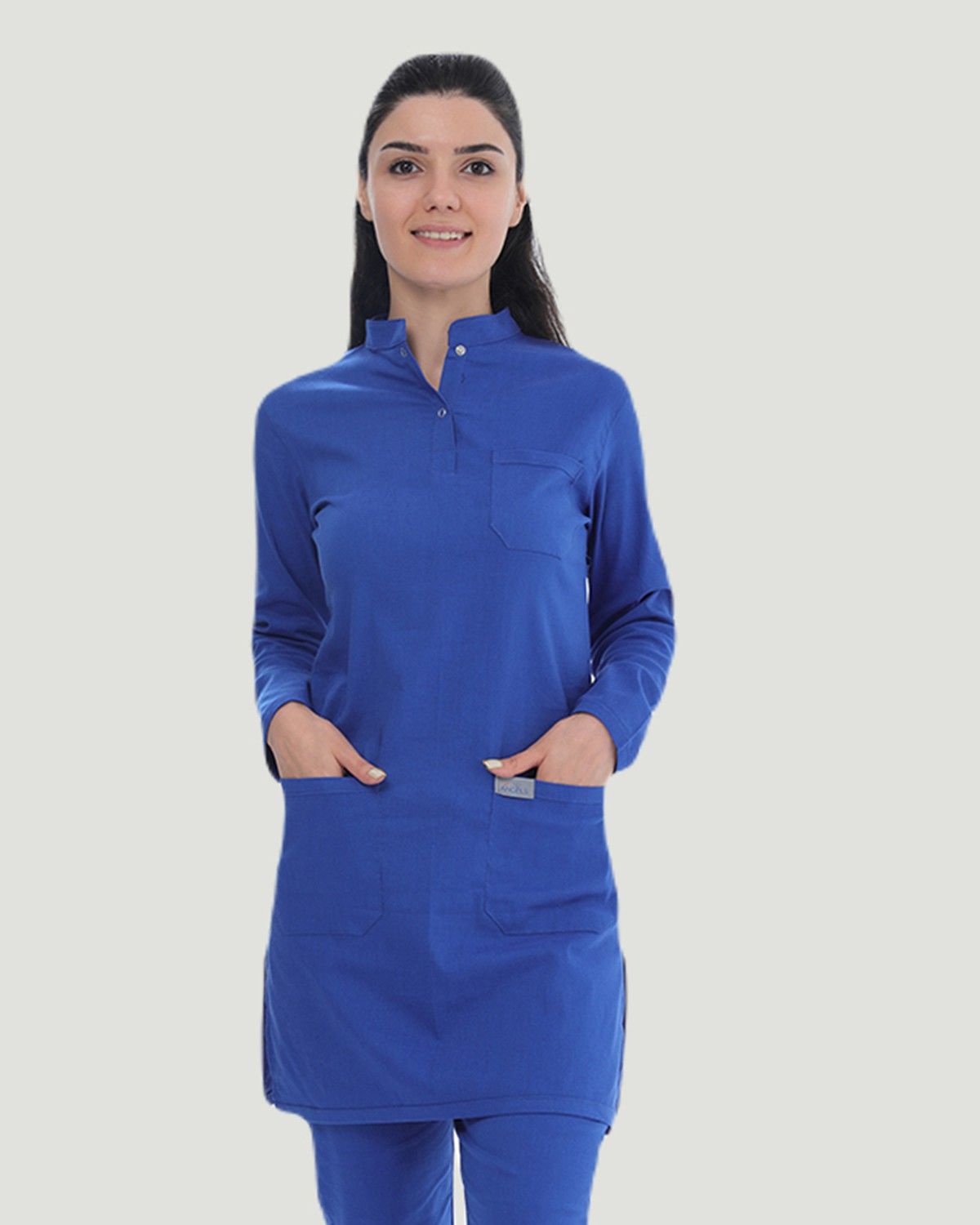 U-FLEX LİKRALI TESETTÜR CERRAHİ FORMA TAKIM Saks Mavi - XL