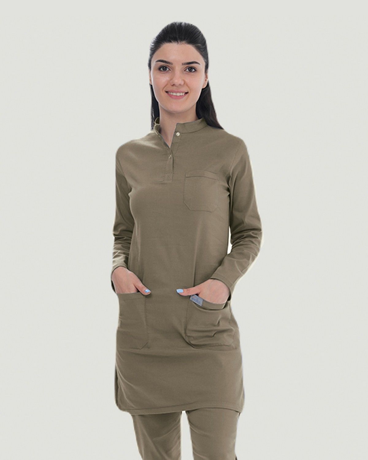TEK ÜST U- FLEX LİKRALI TESETTÜR M - Haki Yeşil