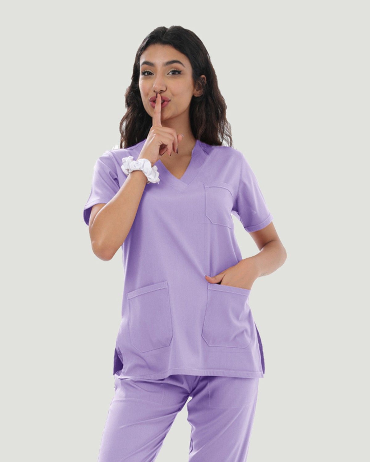 U-FLEX LİKRALI KADIN CERRAHİ TAKIM M - Lila