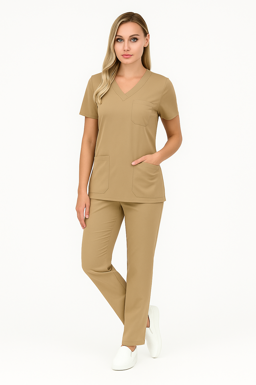 CORE FLEX LİKRALI KADIN CERRAHİ TAKIM XXL - Bej