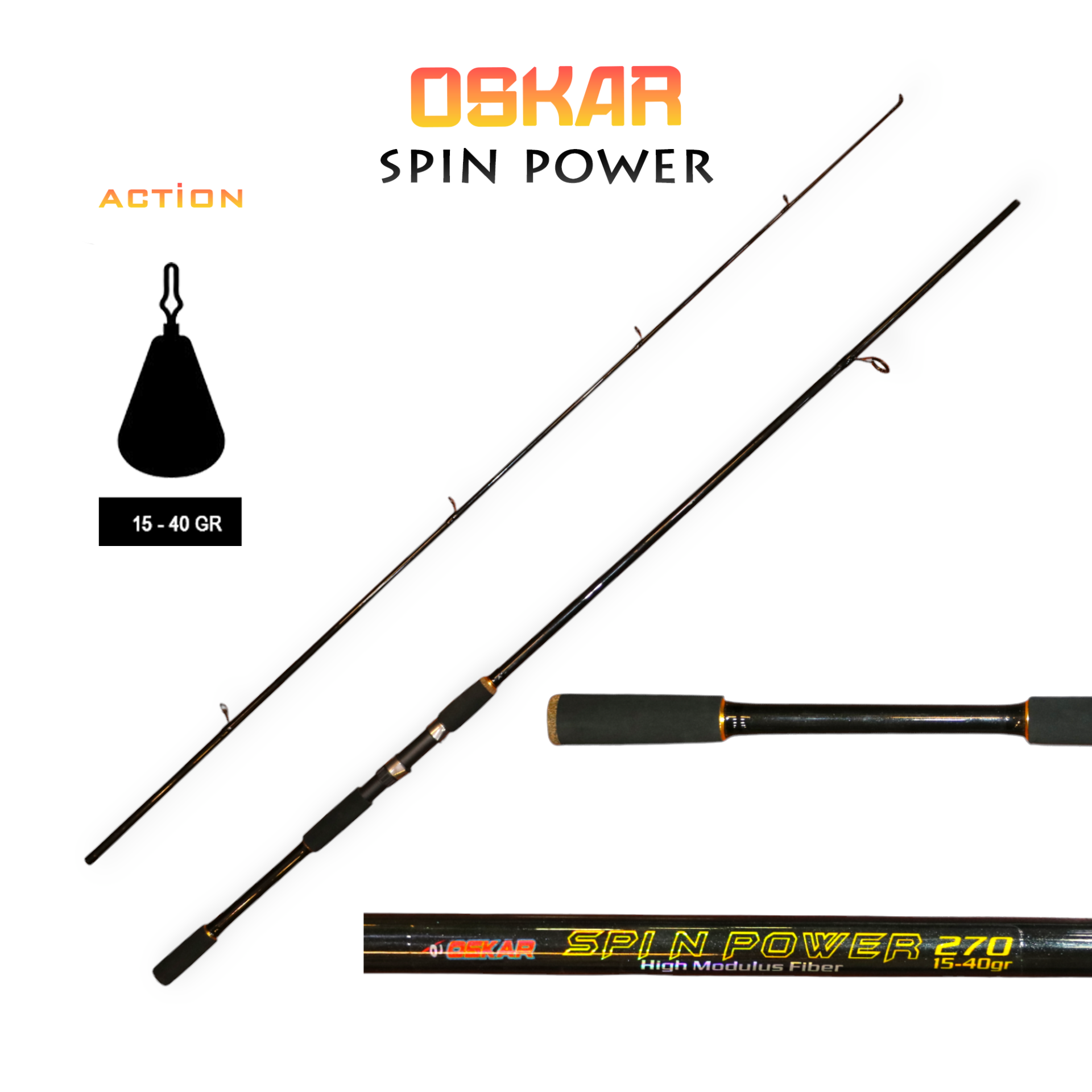 Oskar Spin Power Carbon 210cm Olta Kamışı 15-40g