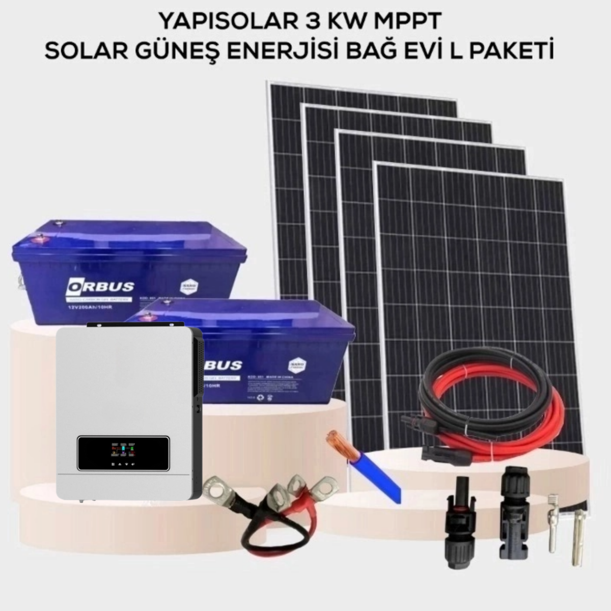 Yapısolar 3 Kw Mppt Solar Güneş Enerjisi Bağ Evi L Paketi