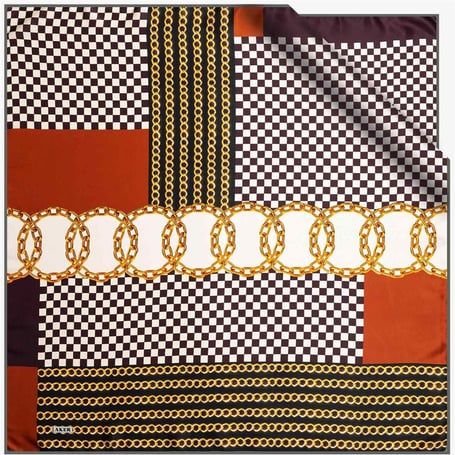 AKER TİVİL İPEK EŞARP NOSTALJİ ZİNCİR DESEN 7925-951