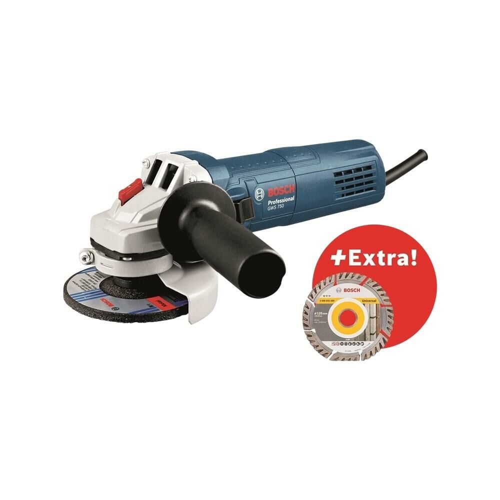 BOSCH GWS 750-125 + Diamond Disk Avuç Taşlama (0 601 394 00D)