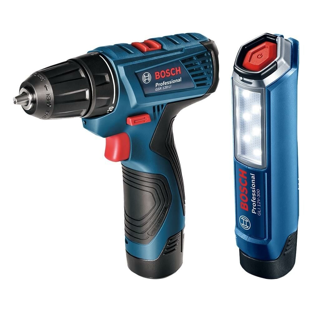 BOSCH GSR 120-Li + GLI 12V-300 Akülü Vidalama ve El Feneri (0 601 9G8 004)