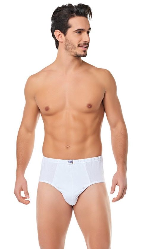 Seher Erkek Penye Slip Beyaz/Siyah/Gri BEYAZ - XS