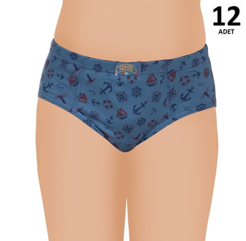 Gümüş Erkek Çocuk Likralı Empirme Slip Külot 12'li 3090