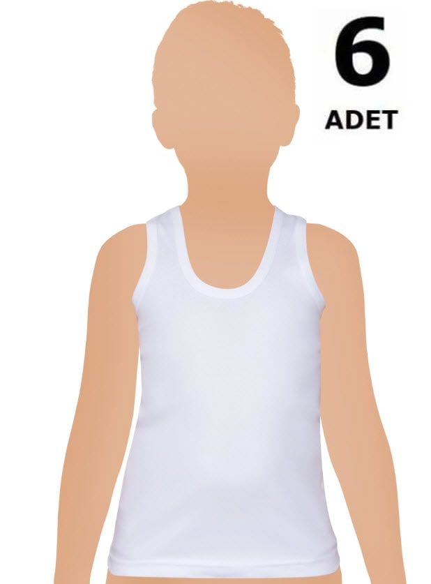 Sedef Yıldızı Erkek Çocuk Penye Atlet 6'lı 1032