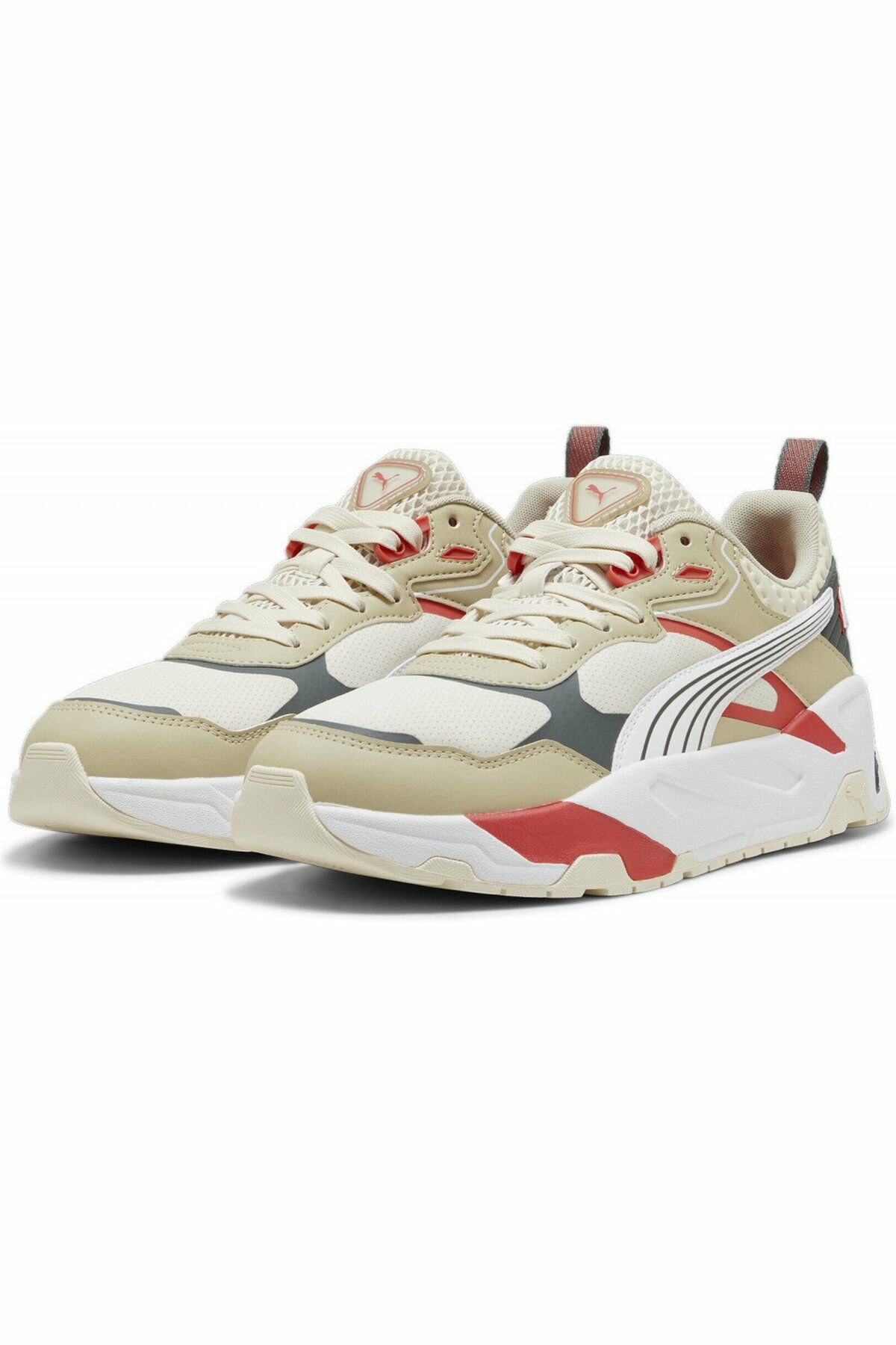 Puma Trinity Desert Road-Alpine Snow-White Putty-Red Erkek Günlük Ayakkabı Bej 39526201 42