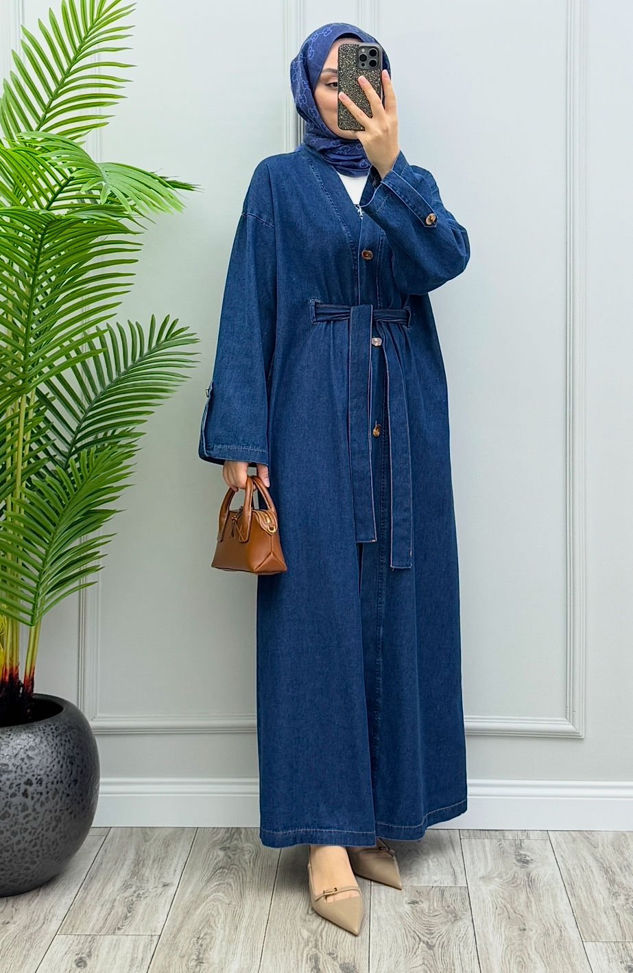 Asel Denim Elbise/Kap