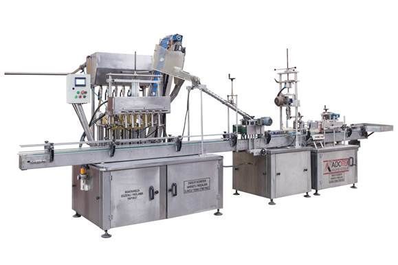 ADK 370 ECO Sirke Dolum Makinası Kapaklama Etiketleme Rotary Sistem