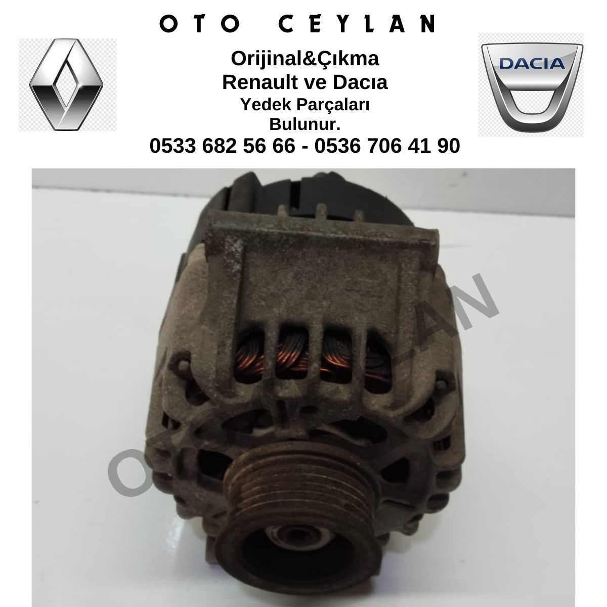 8200667605 8200103744 Clio 2 K9K Alternatör Şarj Dinamosu Orijinal Çıkma