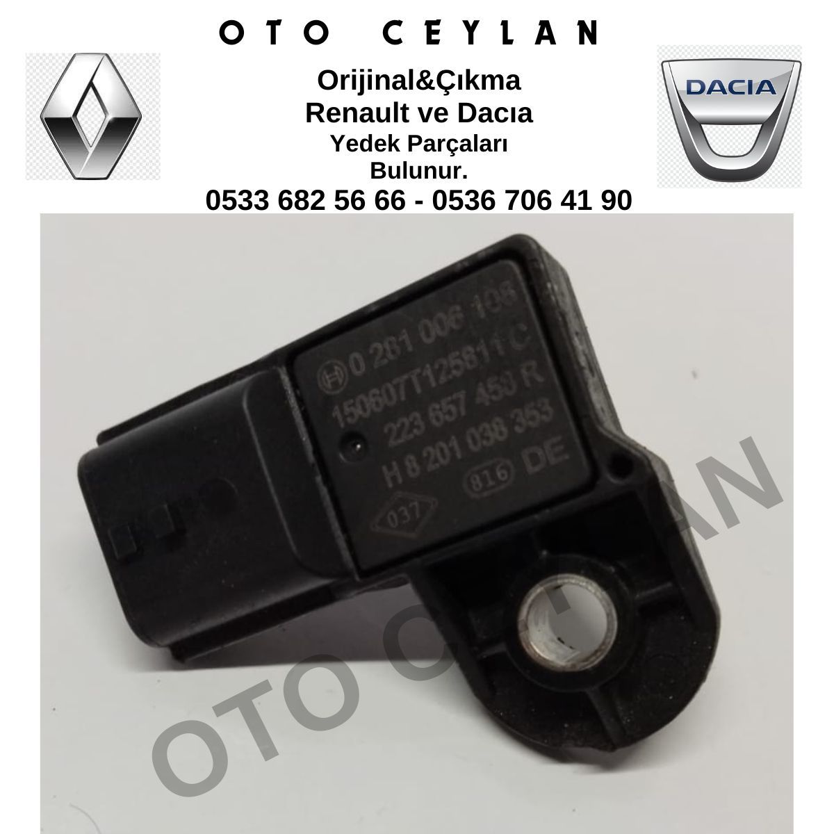 8201038353 223657458R Megane 3 Basınç Kaptörü Sensörü