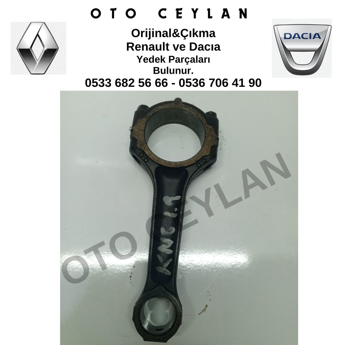 7701465145 Renault 19 Kango 2 F8Q 1.9 Dizel Piston Kolu Orijinal Çıkma