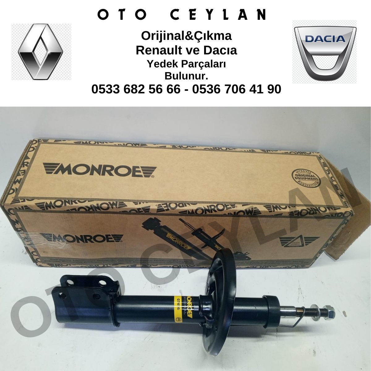 MON G7456 Logan 2 Sandero 2 Symbol 3 Amortisör Ön Sıfır Yerli Üretim