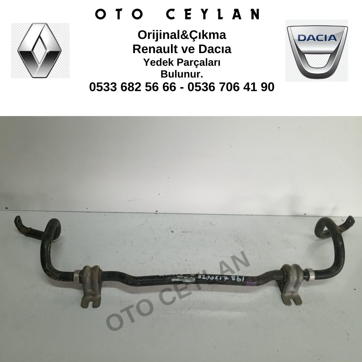 8200617861 Kango Viraj Demir Çubuğu Orijinal Çıkma