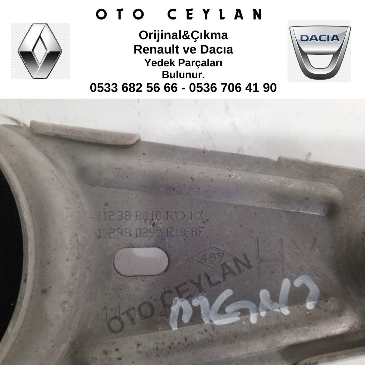 112380010R 112380295R Megane 3 Fluence Alt Motor Takozu Kulağı Mekanik 6 Vites Orijinal Çıkma