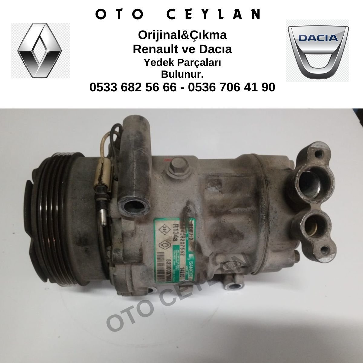 8200037058 Clio Symbol Thalia Logan 1 Klima Kompresör 1.2 D4F Orijinal Çıkma