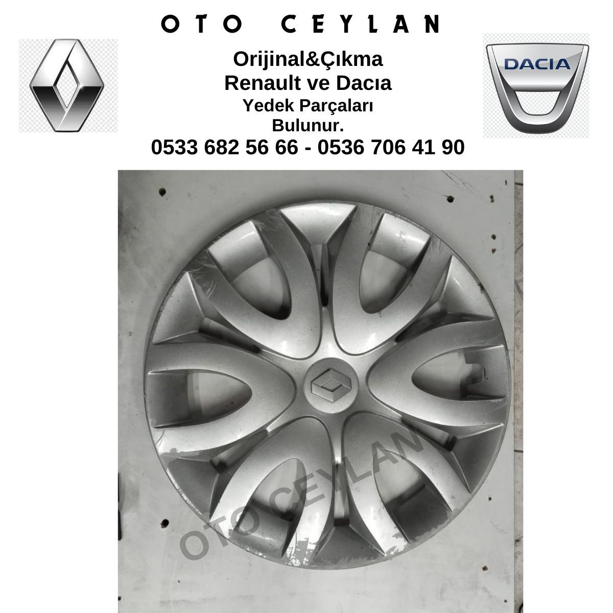403152274R Symbol Clio 4 Fluence 15İnç Jant Kapağı Orijinal Çıkma