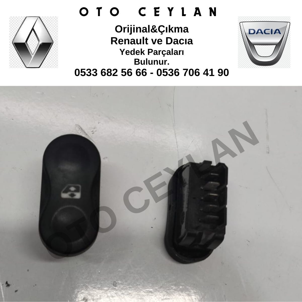 8200602227 Logan Sandero 2 Cam Açma Butonu Düğmesi Orijinal Çıkma