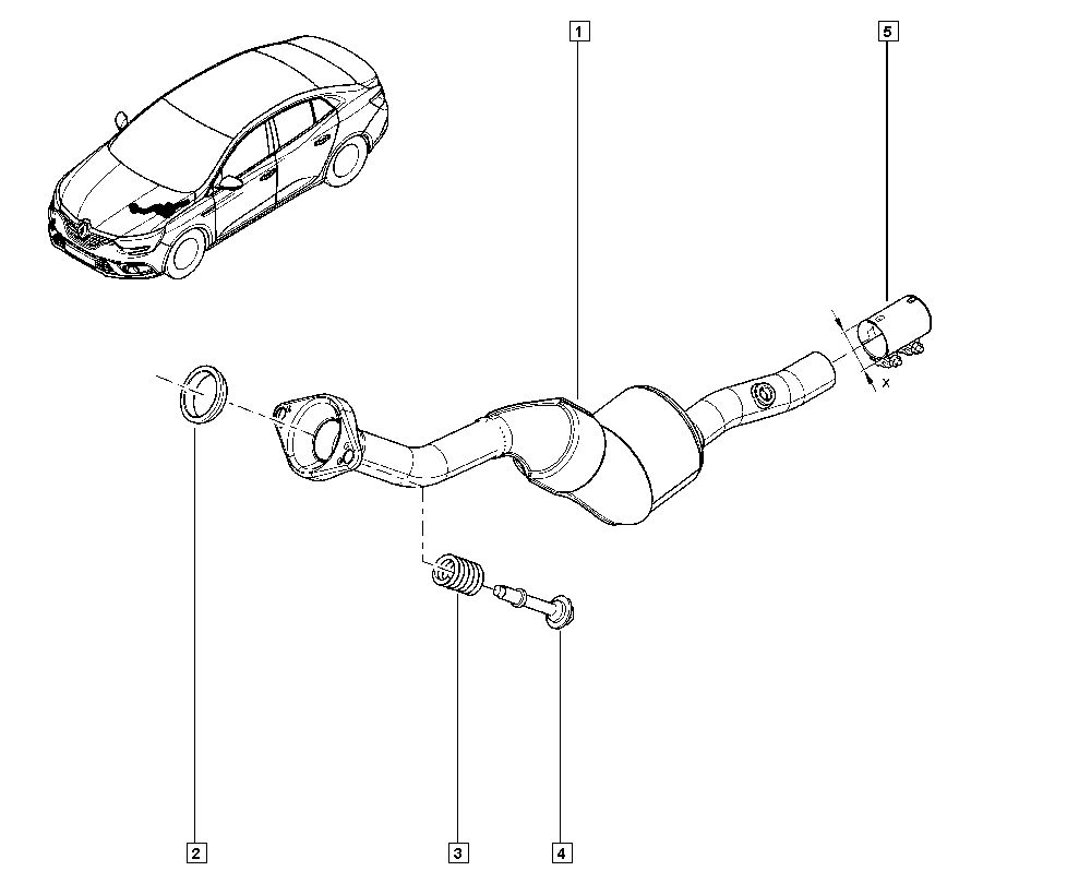 Megane 4-IV Egzos Borusu 208001435R -Renault Mais