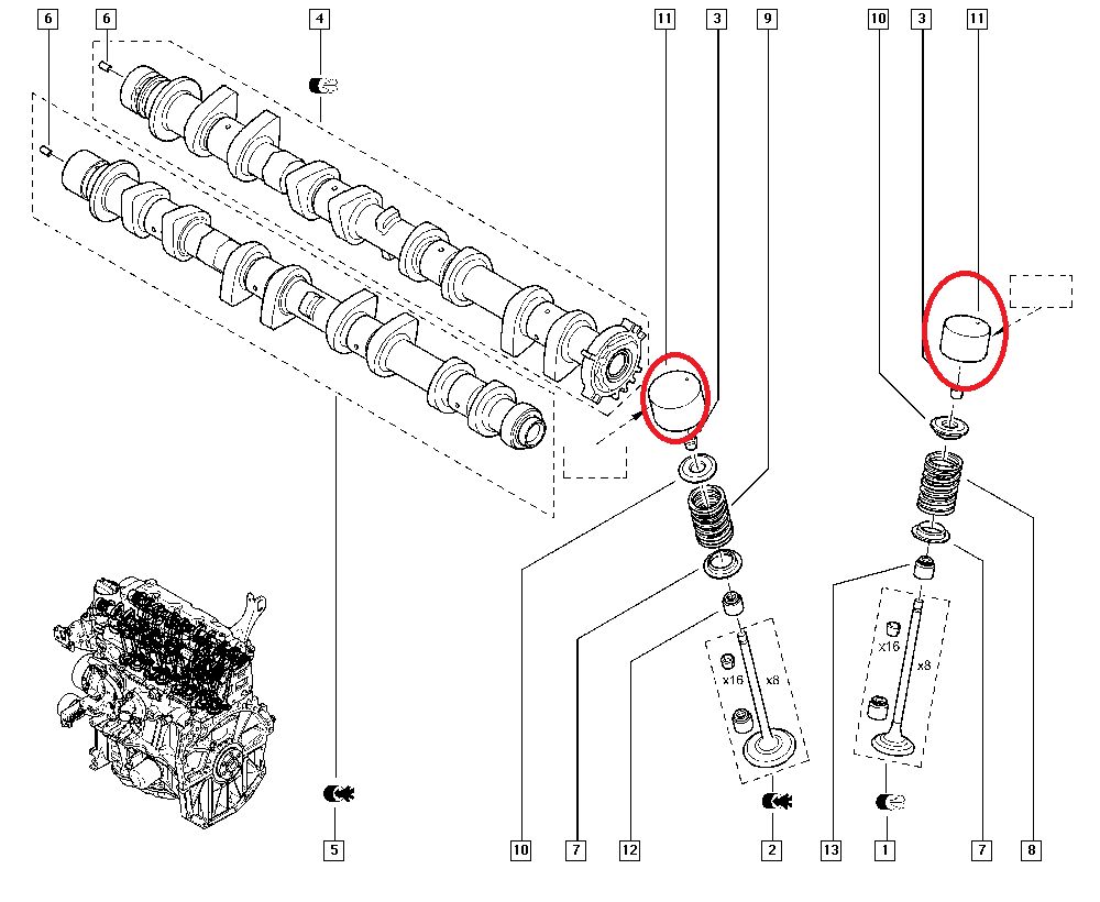 Megane 4-IV Subap İtici 1.6 16V H4M (2016-2019) 13231JX03E -Orijinal Yedek Parça